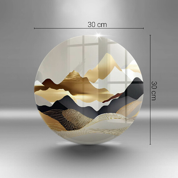 Skärbräda glas unik Abstrakta gyllene berg