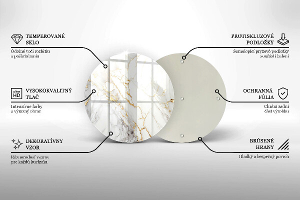 Skärbräda glas unik Ljus marmor med guld
