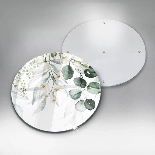 Skärbräda glas unik Akvarellväxter