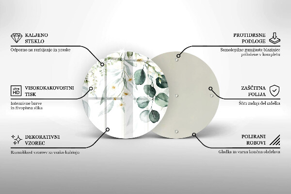 Skärbräda glas unik Akvarellväxter