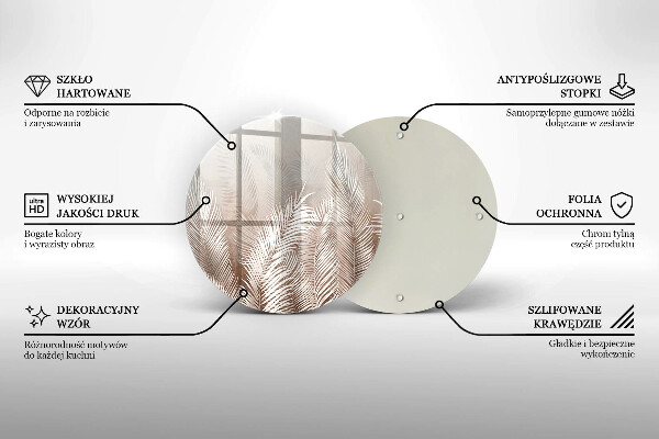 Skärbräda glas unik Boho vegetation löv