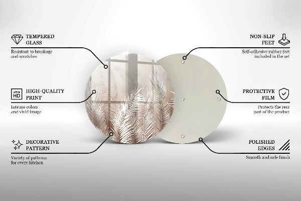 Skärbräda glas unik Boho vegetation löv