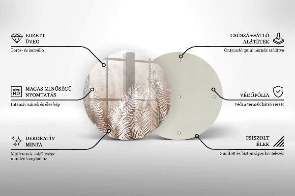 Skärbräda glas unik Boho vegetation löv