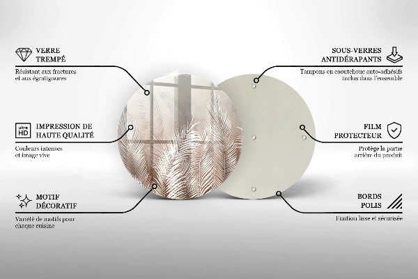 Skärbräda glas unik Boho vegetation löv