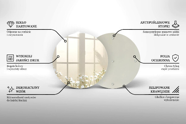 Skärbräda glas unik Bohoblommor i gips