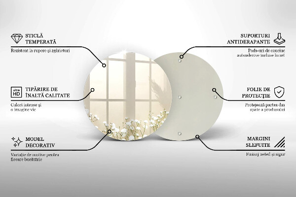 Skärbräda glas unik Bohoblommor i gips