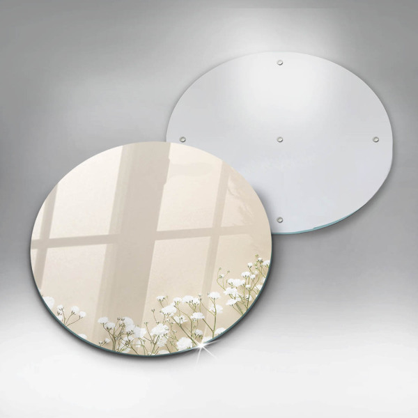 Skärbräda glas unik Bohoblommor i gips