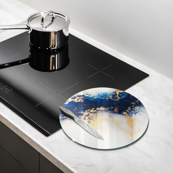 Skärbräda glas unik Abstraktion med blått