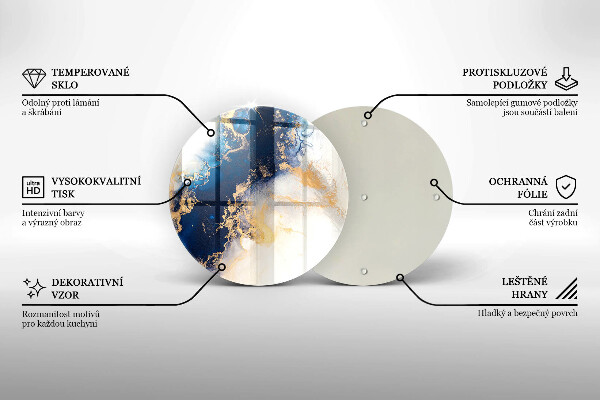 Skärbräda glas unik Abstraktion med blått