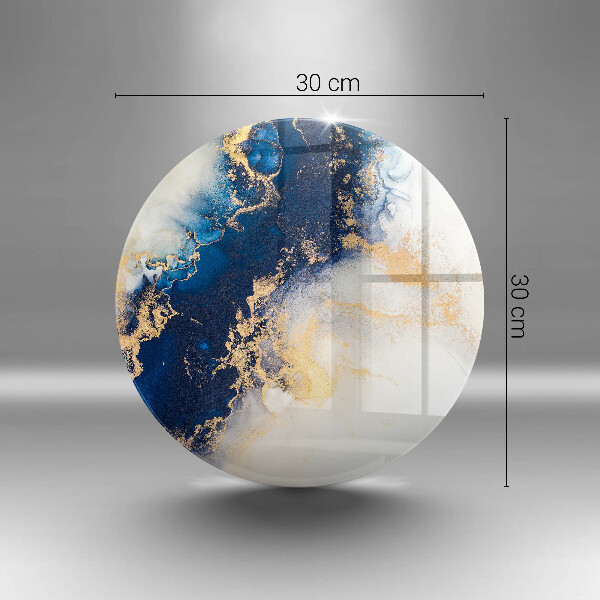 Skärbräda glas unik Abstraktion med blått