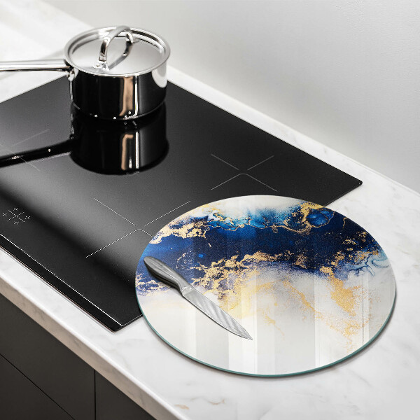 Skärbräda glas unik Abstraktion med blått