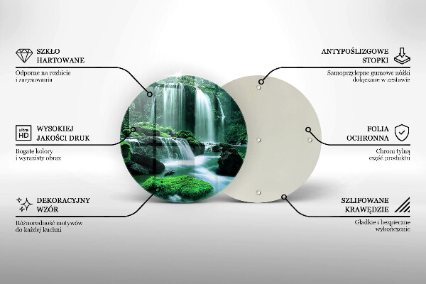 Skärbräda glas unik Vilda vattenfall i djungeln