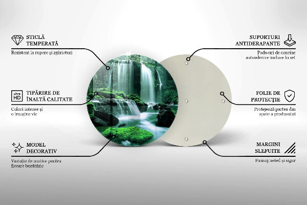 Skärbräda glas unik Vilda vattenfall i djungeln