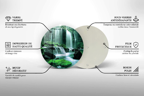 Skärbräda glas unik Vilda vattenfall i djungeln