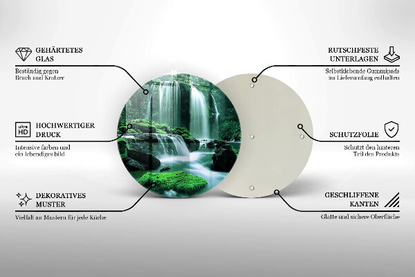 Skärbräda glas unik Vilda vattenfall i djungeln