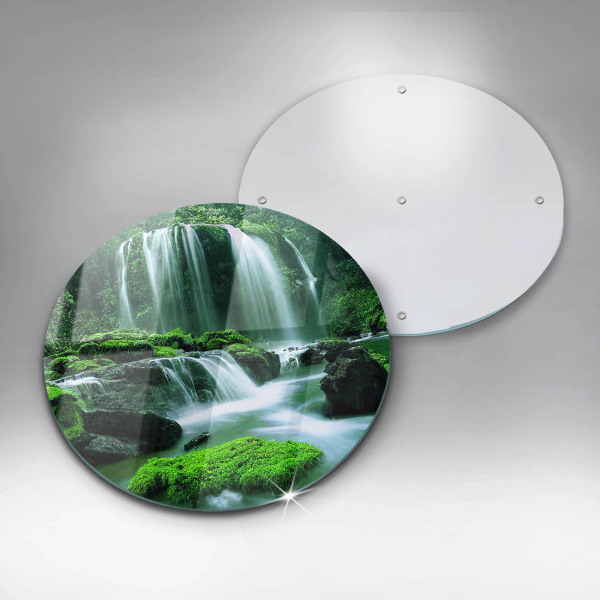 Skärbräda glas unik Vilda vattenfall i djungeln