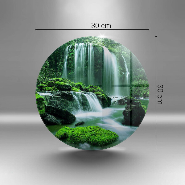 Skärbräda glas unik Vilda vattenfall i djungeln