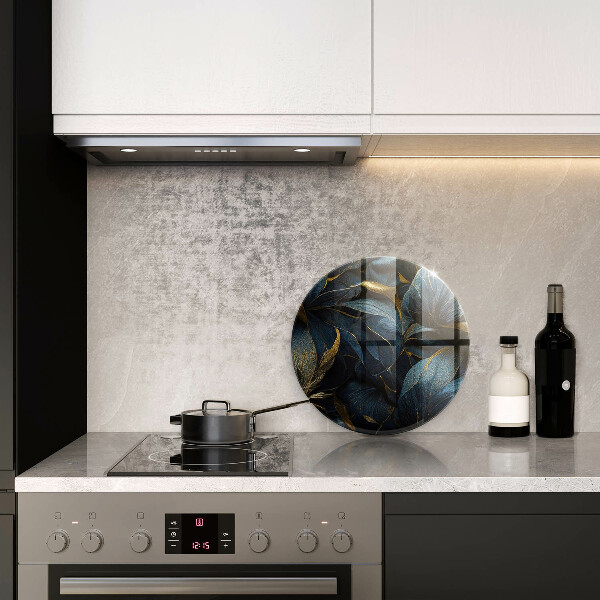 Skärbräda glas unik Dekorativa blad med guld