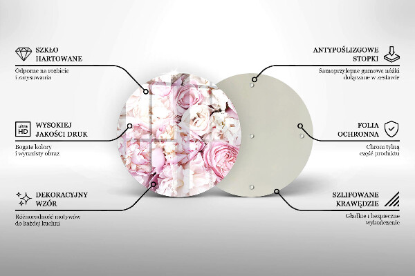 Skärbräda glas unik Pionbukett