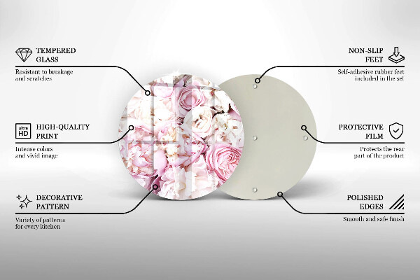 Skärbräda glas unik Pionbukett