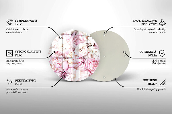 Skärbräda glas unik Pionbukett