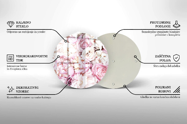 Skärbräda glas unik Pionbukett