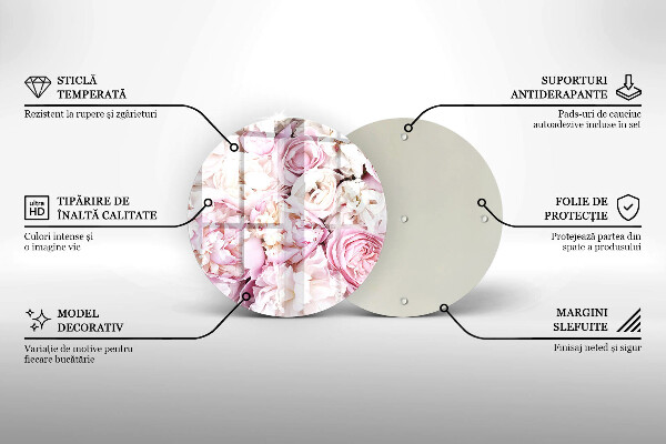 Skärbräda glas unik Pionbukett