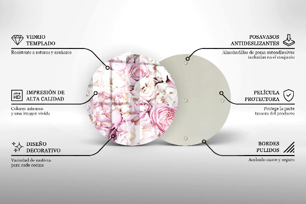 Skärbräda glas unik Pionbukett