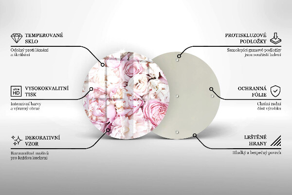 Skärbräda glas unik Pionbukett