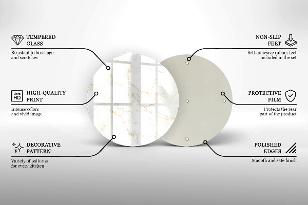 Skärbräda glas unik Elegant marmorsten