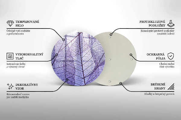 Skärbräda glas unik Blad med ådror