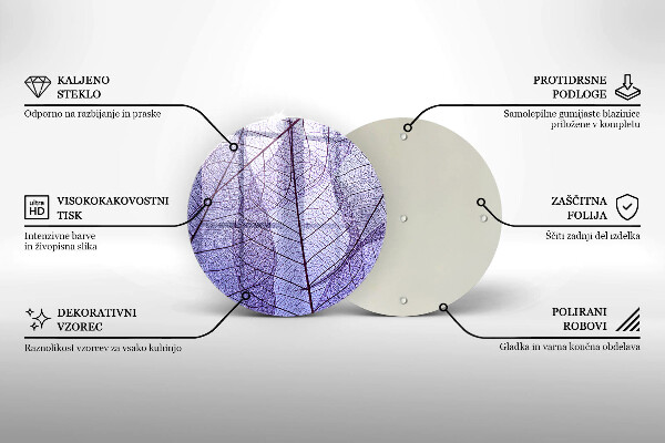 Skärbräda glas unik Blad med ådror