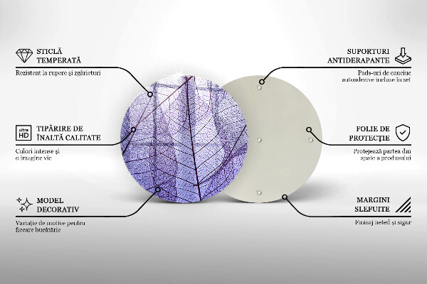 Skärbräda glas unik Blad med ådror