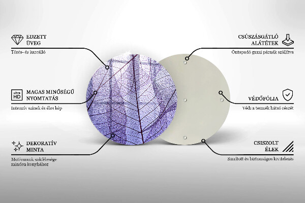 Skärbräda glas unik Blad med ådror