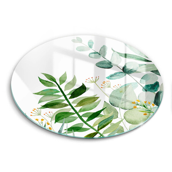 Skärbräda glas unik Växtblad illustration