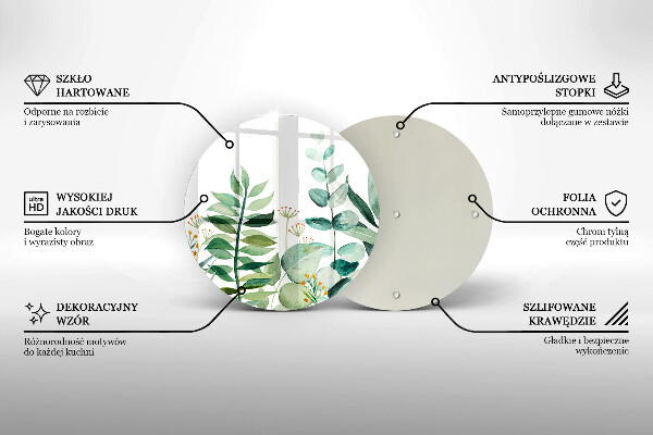 Skärbräda glas unik Växtblad illustration