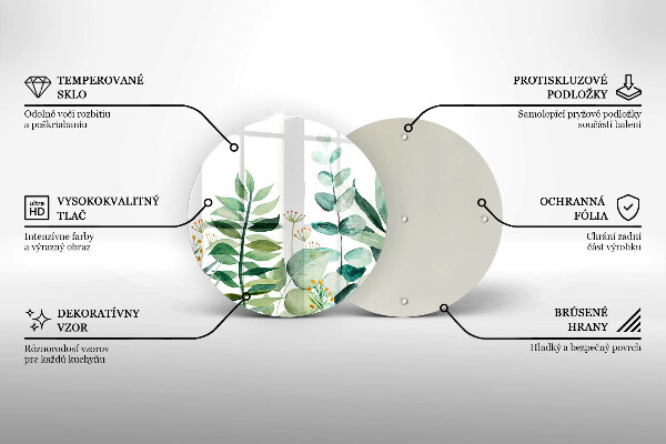 Skärbräda glas unik Växtblad illustration