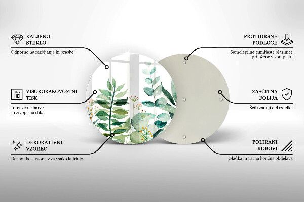 Skärbräda glas unik Växtblad illustration