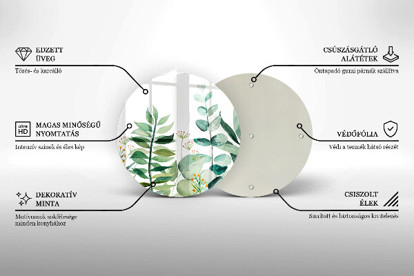 Skärbräda glas unik Växtblad illustration