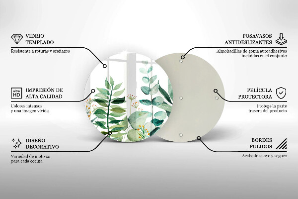 Skärbräda glas unik Växtblad illustration