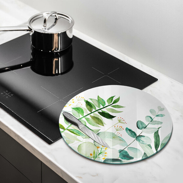 Skärbräda glas unik Växtblad illustration