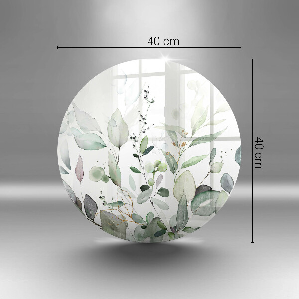 Skärbräda glas unik Akvarellväxter