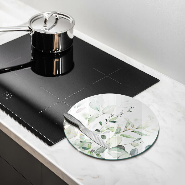 Skärbräda glas unik Akvarellväxter