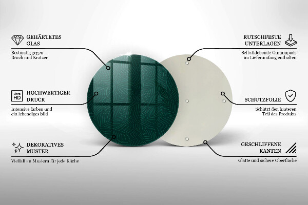 Skärbräda glas unik Minimalistiska blad