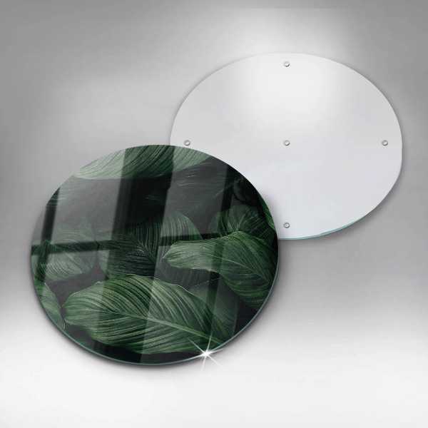 Skärbräda glas unik Mörka löv