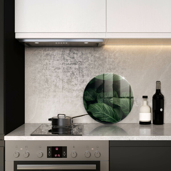 Skärbräda glas unik Mörka löv