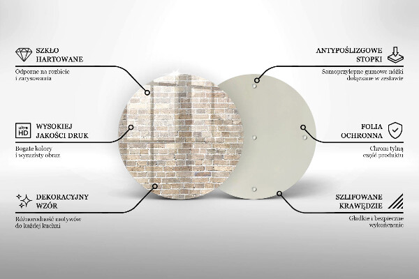 Skärbräda glas unik Ljus tegelvägg