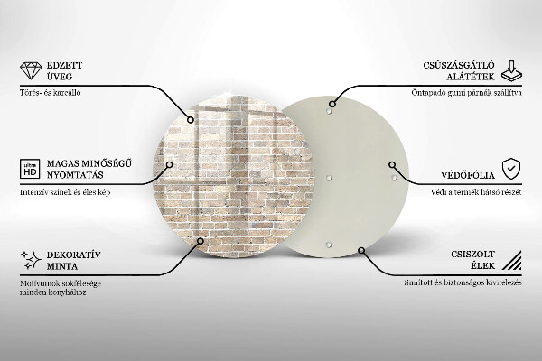 Skärbräda glas unik Ljus tegelvägg