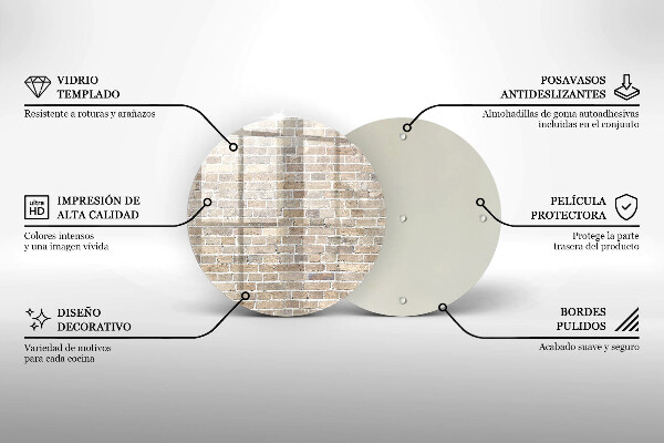 Skärbräda glas unik Ljus tegelvägg