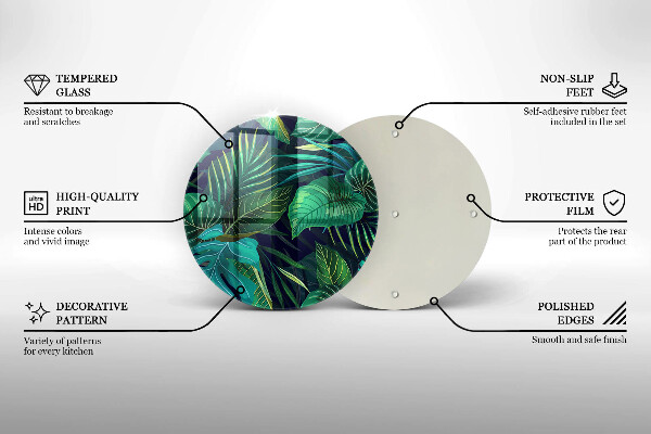 Skärbräda glas unik Djungel löv illustration